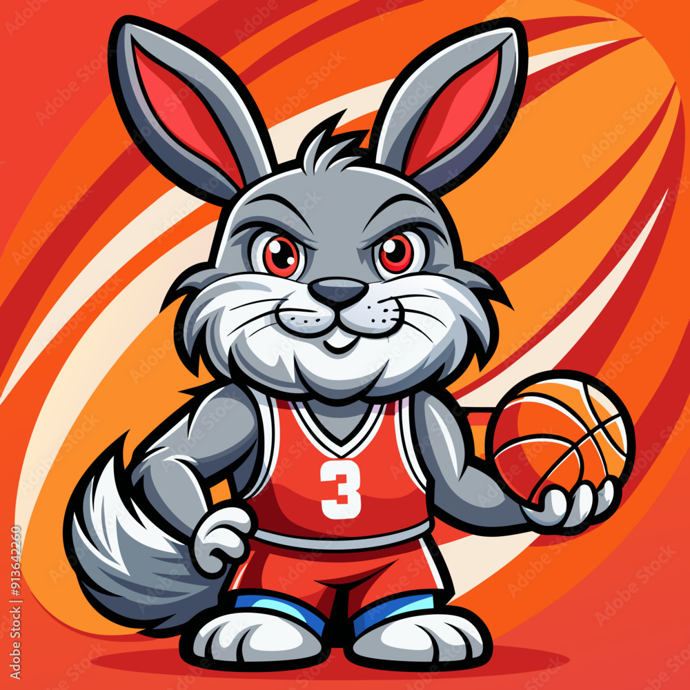 rabbit basketball cartoon character rabbit basketball cartoon character