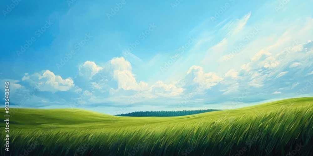 Green Field with Clouds Green Field with Clouds