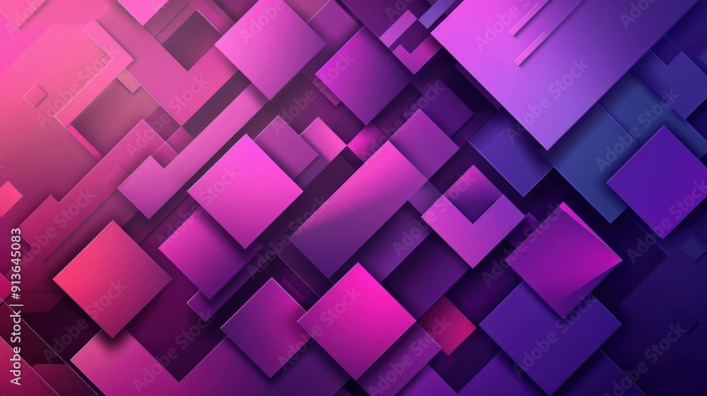 Fototapeta premium Abstract geometric purple pink squares pattern background