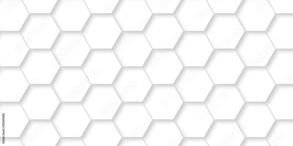 Vector abstract hexagonal futuristic geometric backdrop White 3d embossed creative hexagon, honeycomb white hexagon concept design abstract technology background, or wallpaper. Vector abstract hexagonal futuristic geometric backdrop White 3d embossed creative hexagon, honeycomb white hexagon concept design abstract technology background, or wallpaper.
