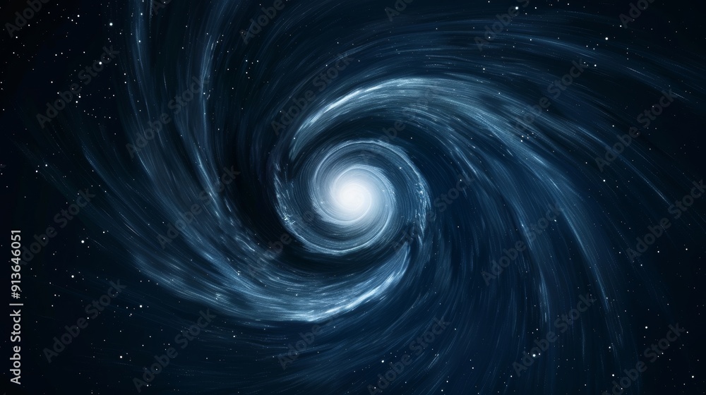 Obraz premium A simple galaxy spiral with stars, clean and minimalistic, 2D vector illustration, uncomplicated lines and shapes