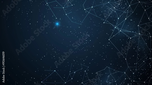 Simple constellation illustration, minimalist 2D vector, clean and basic, stars connected by lines on a plain night sky