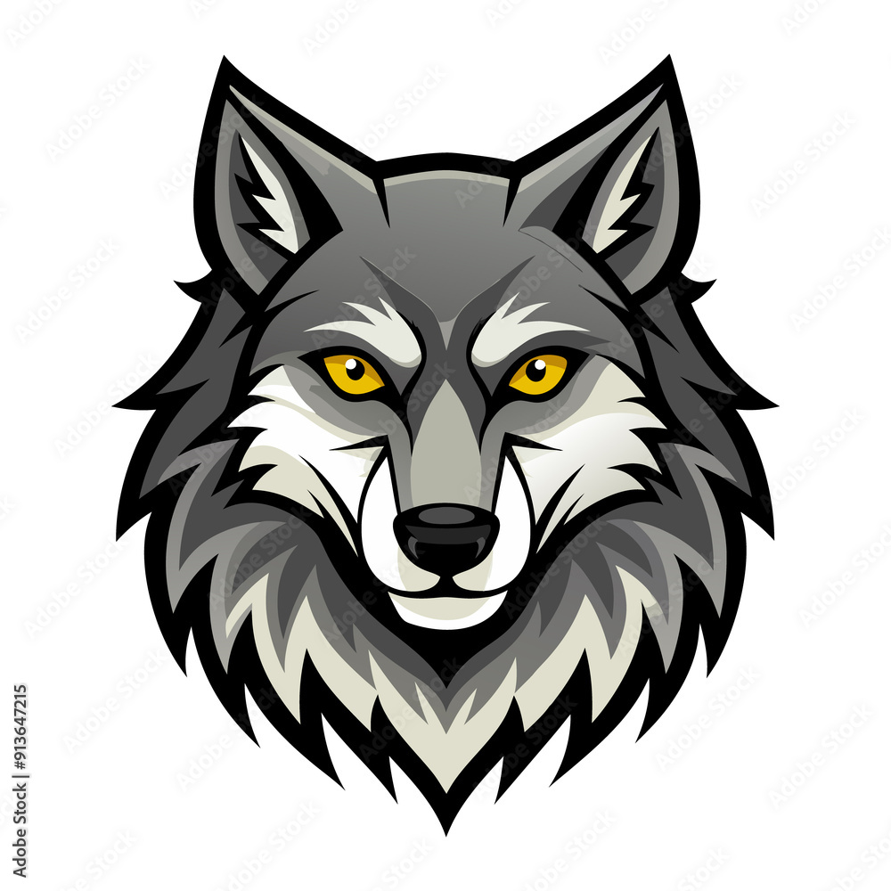 Fototapeta premium wolf skull illustration