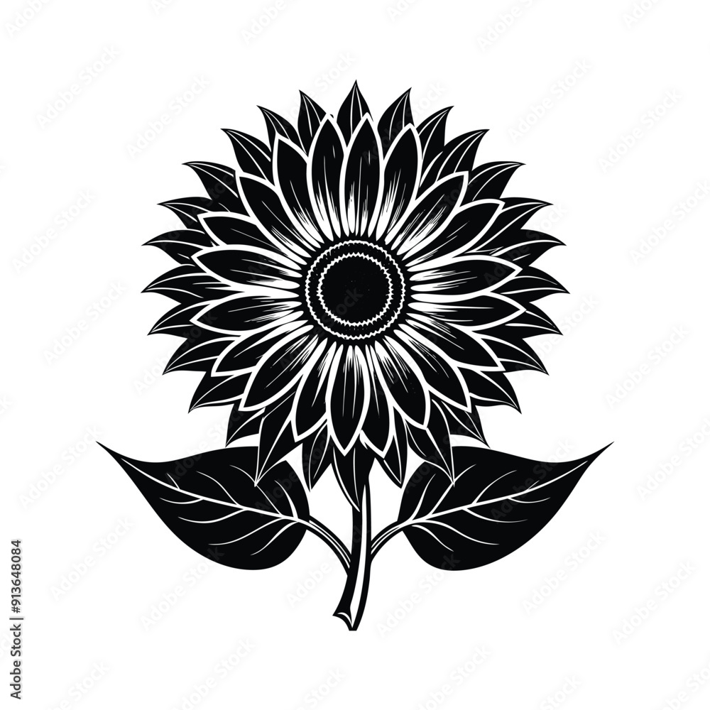 Sunflower Silhouette Vector Design Sunflower Silhouette Vector Design