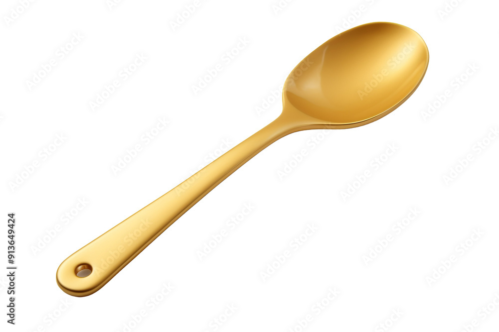 A Golden Spoon Set Against a Simple White Background Capturing Elegance in Everyday Life on Transparent PNG Background. A Golden Spoon Set Against a Simple White Background Capturing Elegance in Everyday Life on Transparent PNG Background.