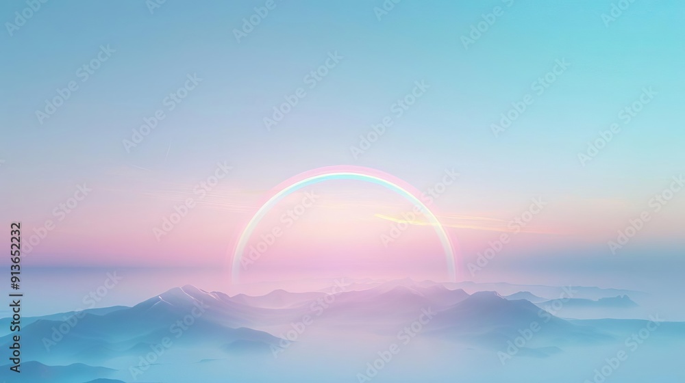 Brocken spectre with vibrant halos in the evening fog, mystical and atmospheric scene, natural wonder Brocken spectre with vibrant halos in the evening fog, mystical and atmospheric scene, natural wonder