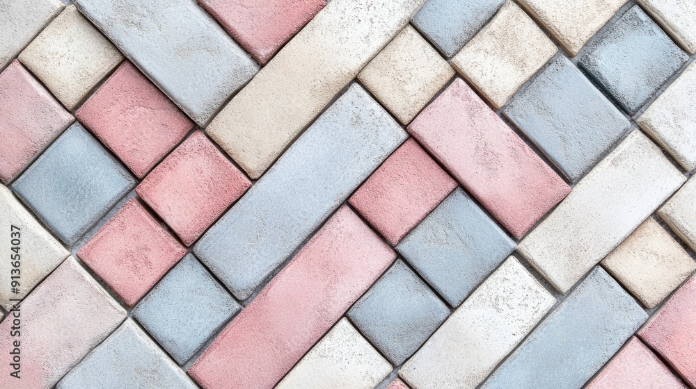 Close-up of interlocking pastel tiles on a light gray background, showcasing intricate texture. Close-up of interlocking pastel tiles on a light gray background, showcasing intricate texture.