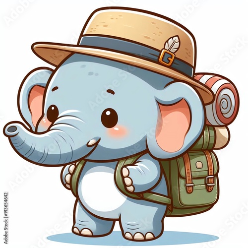 cute elephant with adventure photo