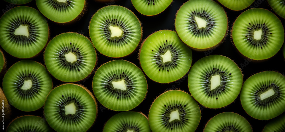 A pile of fresh Kiwi fruit form the background, shown from above A pile of fresh Kiwi fruit form the background, shown from above