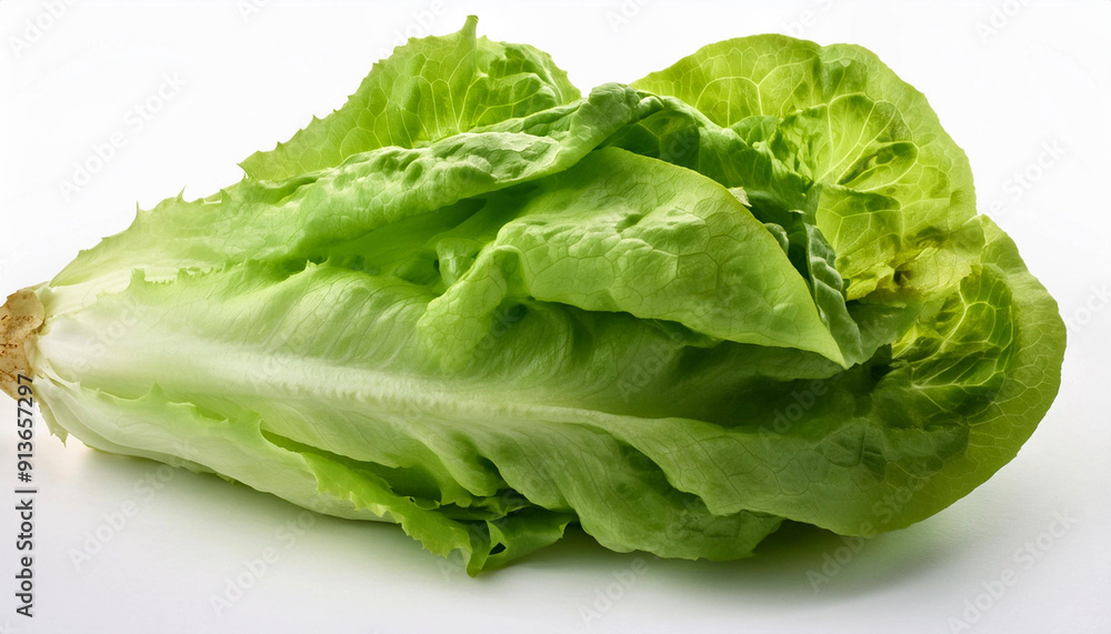 green lettuce isolated on white background