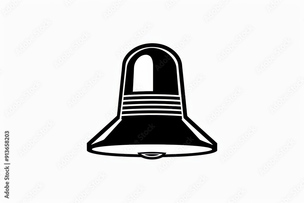 Silhouette of a police siren in minimalist outline style Silhouette of a police siren in minimalist outline style