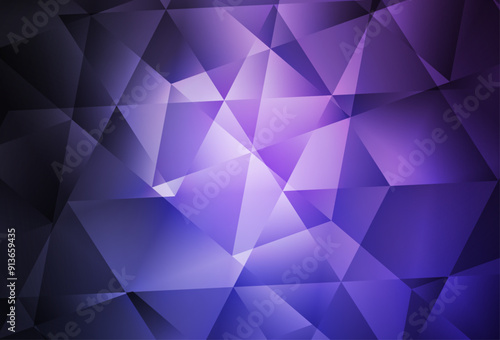 Dark Purple vector polygon abstract background.