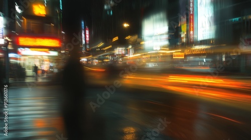 Dynamic Motion Blur: Abstract Background of Blurred Speed, Energy, and Movement in Modern Urban Setting