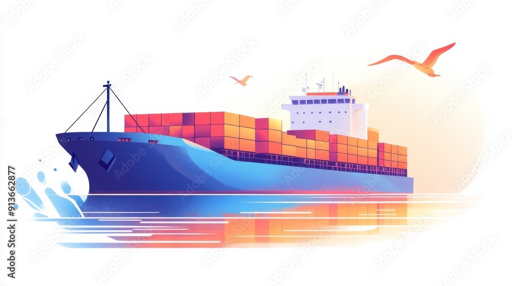 Fototapeta premium cargo ship in the port