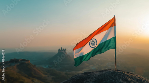 the Indian flag in tricolor 