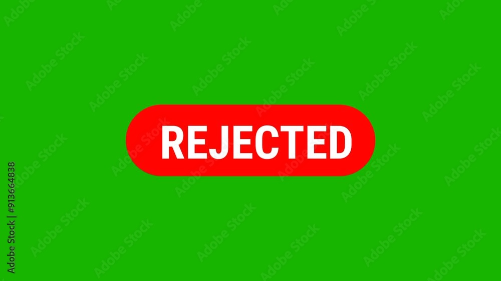 The rejected text symbol is red with white text on a green background The rejected text symbol is red with white text on a green background