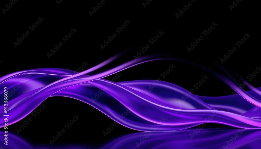 Abstract Purple Waves on Black Background. Abstract Purple Waves on Black Background.