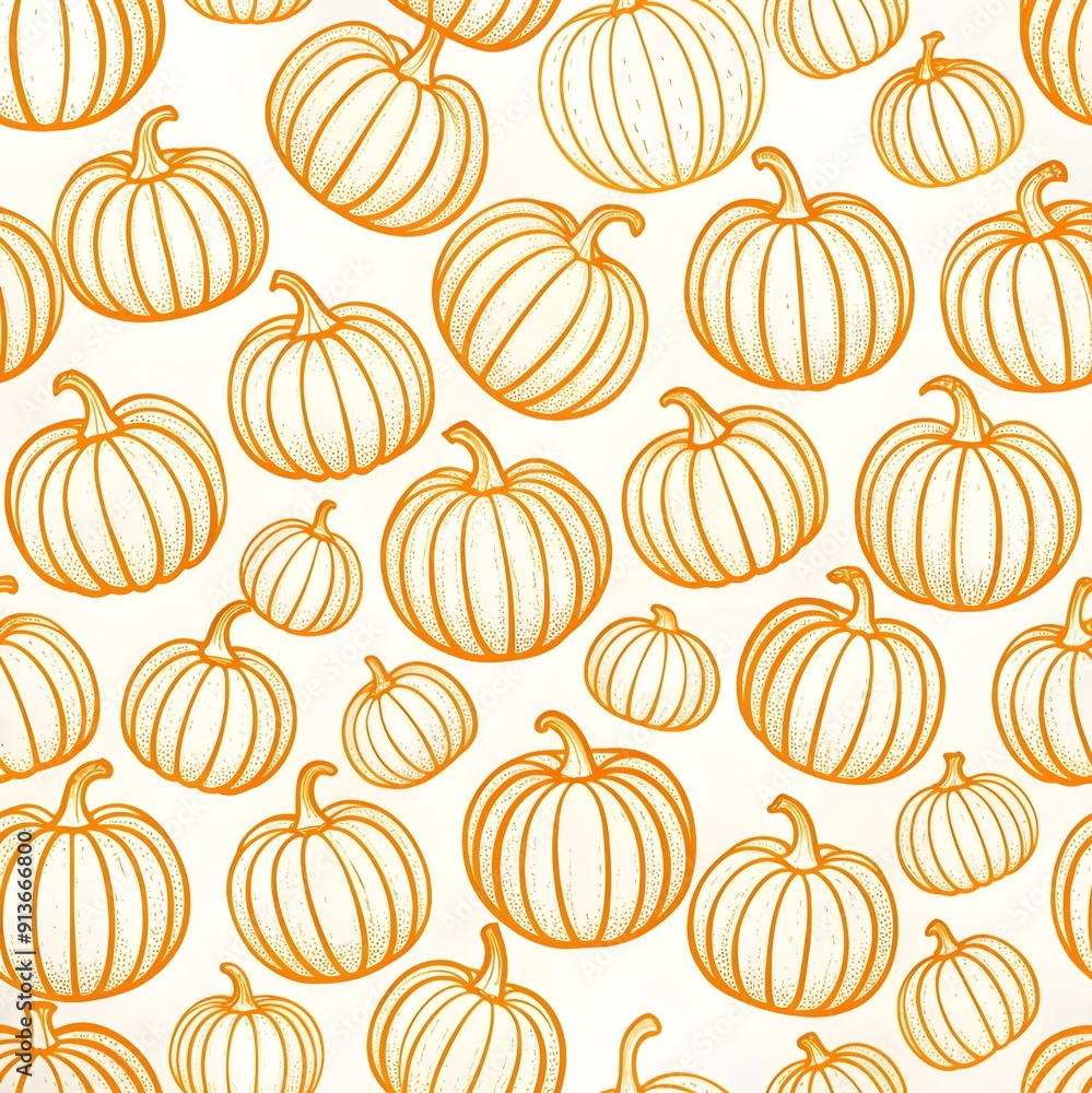Autumn cozy seamless pattern with pumpkins and leaves. Autumn seamless patterns with animals and Halloween symbols Autumn cozy seamless pattern with pumpkins and leaves. Autumn seamless patterns with animals and Halloween symbols