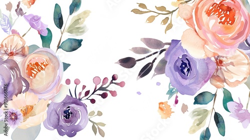 The Exquisite Hand Drawn Floral Border Background: A Delicate and Charming Visual Element.