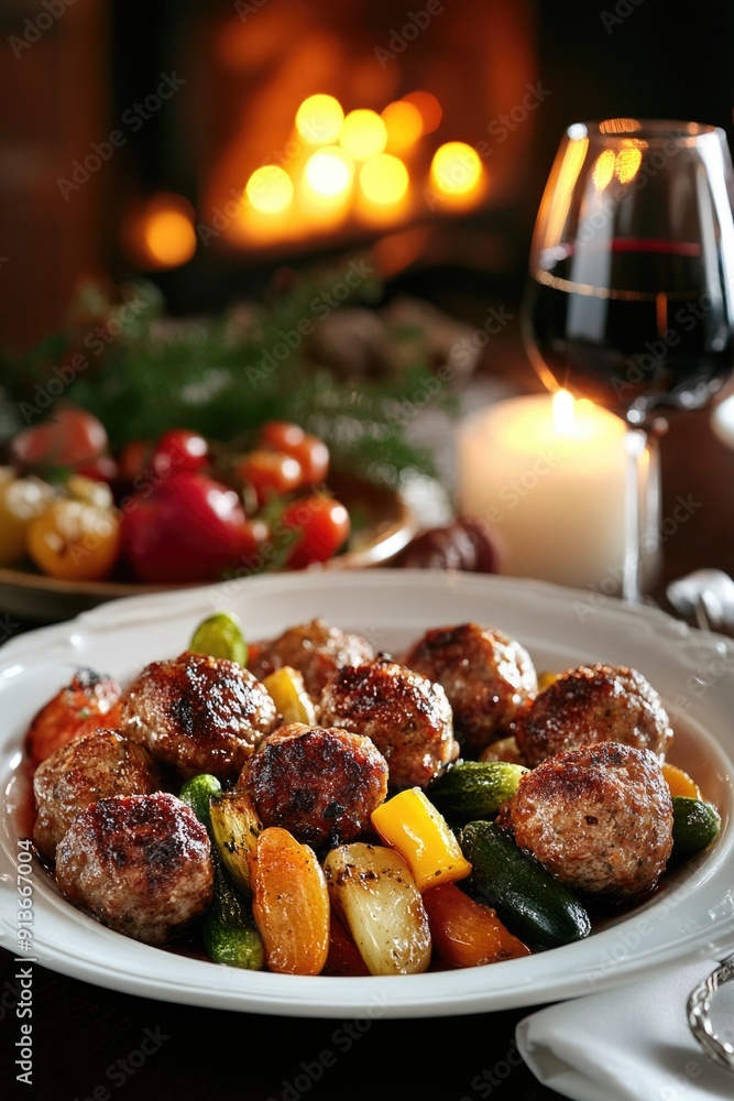 Meat and Veggie Platter with Wine Meat and Veggie Platter with Wine