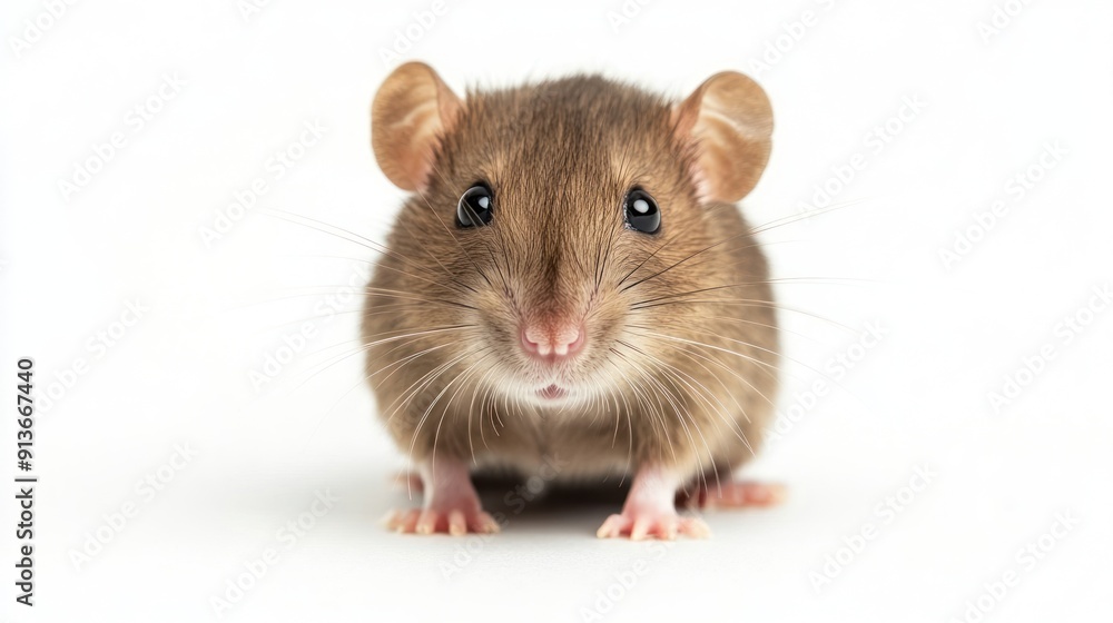 A small brown mouse with a white background A small brown mouse with a white background