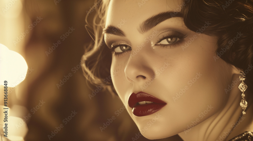 A woman portrait with retro style A woman portrait with retro style