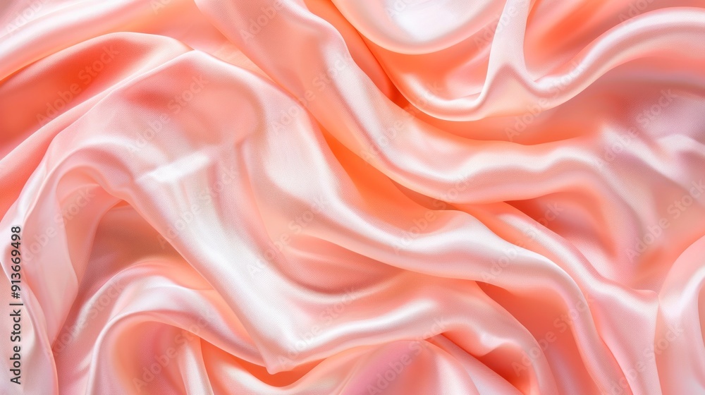 Obraz premium A soft and smooth pink fabric with a pattern of swirls and lines.
