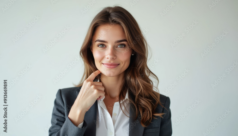Smiling Businesswoman Portrait, Confident Woman in Suit, Professional Success in Corporate World Smiling Businesswoman Portrait, Confident Woman in Suit, Professional Success in Corporate World