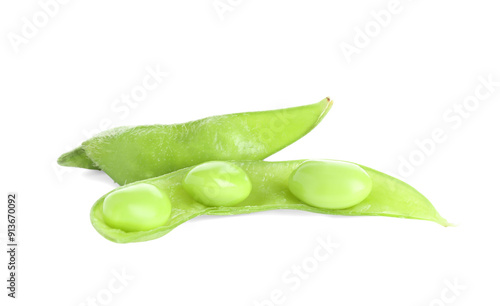 Wallpaper Mural Raw green edamame pods with soybeans isolated on white Torontodigital.ca