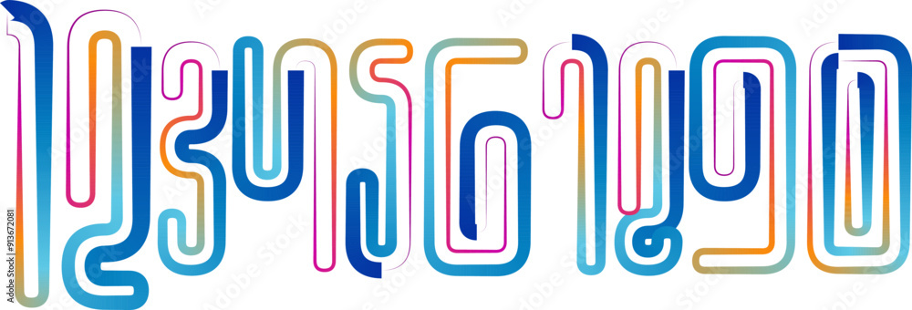 Vector set of number, numbers, gradient number Vector set of number, numbers, gradient number