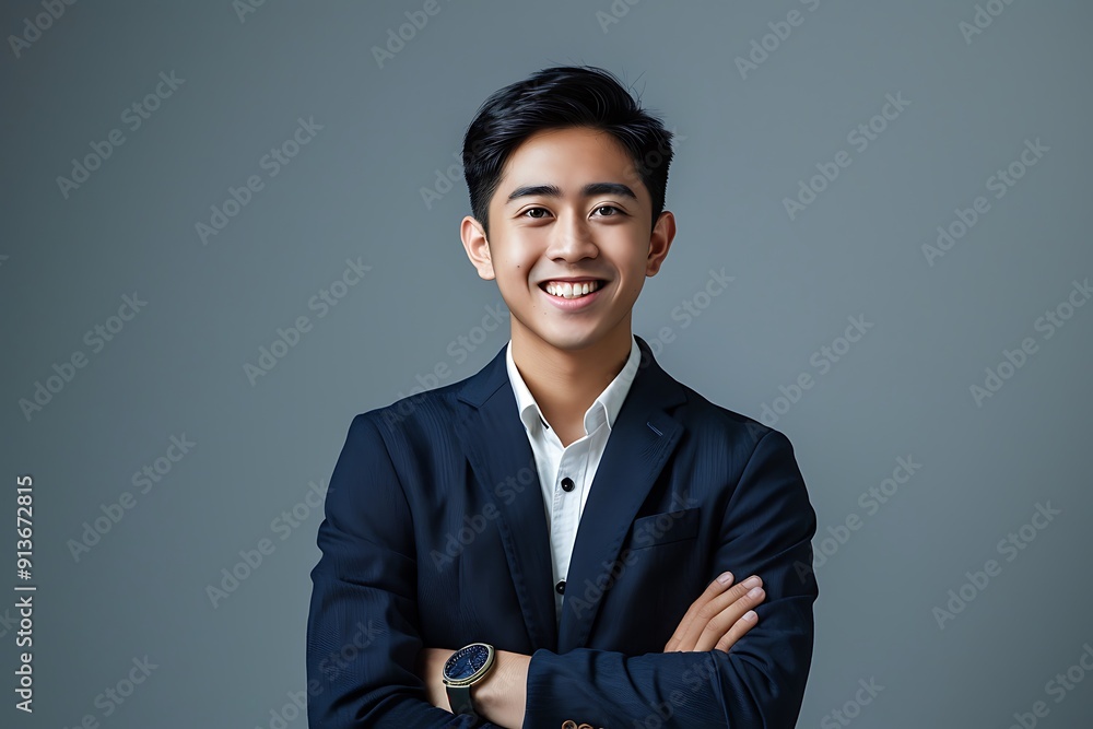 Portrait of a smiling young man in a suit. Portrait of a smiling young man in a suit.