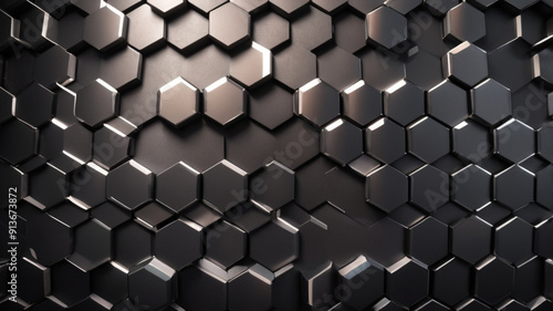 black and white hexagon background