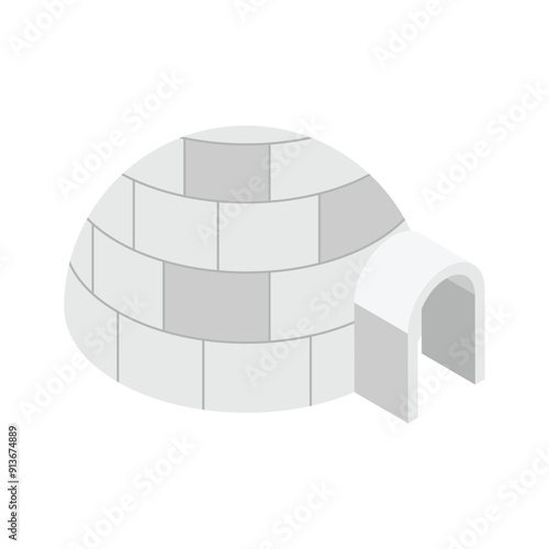 Traditional igloo isometric icon, a symbol of winter and Arctic living