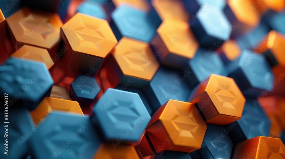 Abstract 3D background with floating hexagons and shadows, 3Dbackgroundwithhexagons, dynamic and modern Abstract 3D background with floating hexagons and shadows, 3Dbackgroundwithhexagons, dynamic and modern