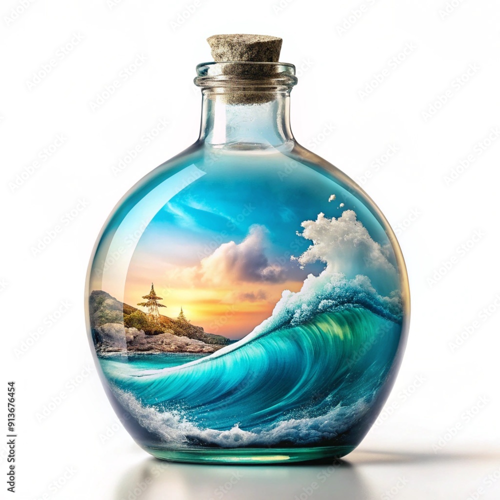 Miniature beach in a glass bottle Miniature beach in a glass bottle
