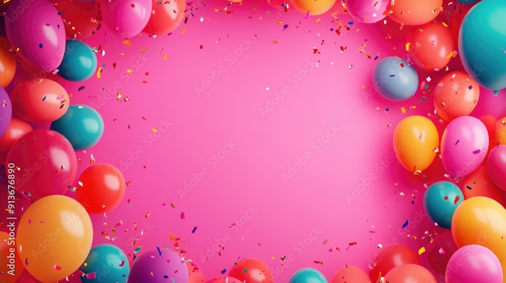 Colorful Balloons and Confetti Colorful Balloons and Confetti