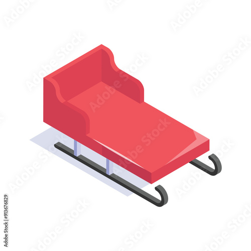 Grab this amazing christmas sleigh icon design in modern style