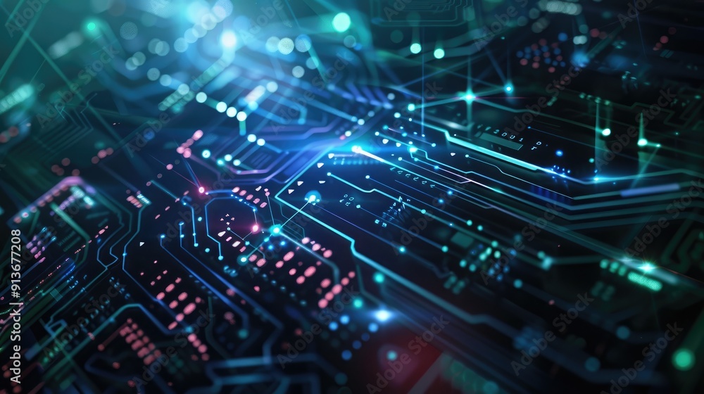 Circuit Board with Glowing Lines for your background business, poster, wallpaper, banner, backdrop, greeting cards, and advertising for business entities or brands. Circuit Board with Glowing Lines for your background business, poster, wallpaper, banner, backdrop, greeting cards, and advertising for business entities or brands.