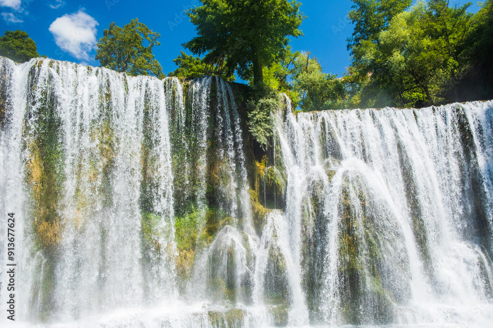 Waterfalls in the town of Jajce, Bosnia and Herzegovina