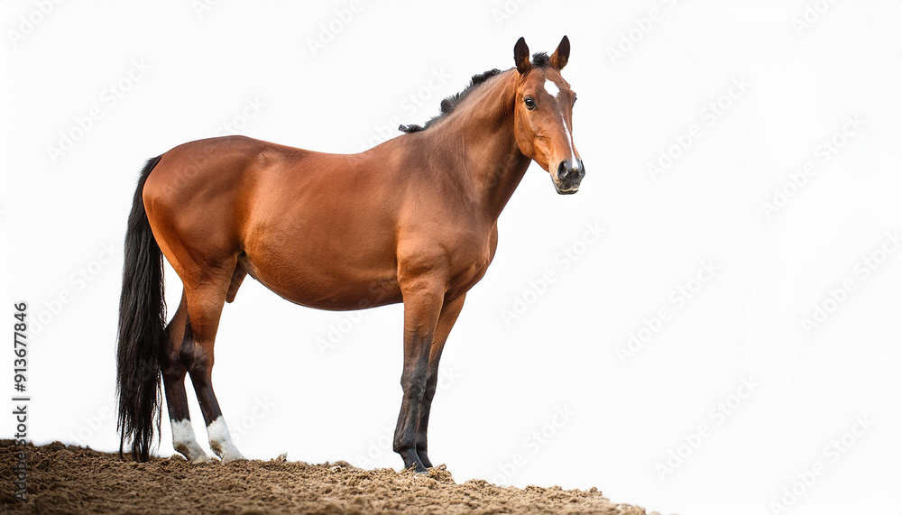 Obraz premium caballo aislado sobre fondo blanco 