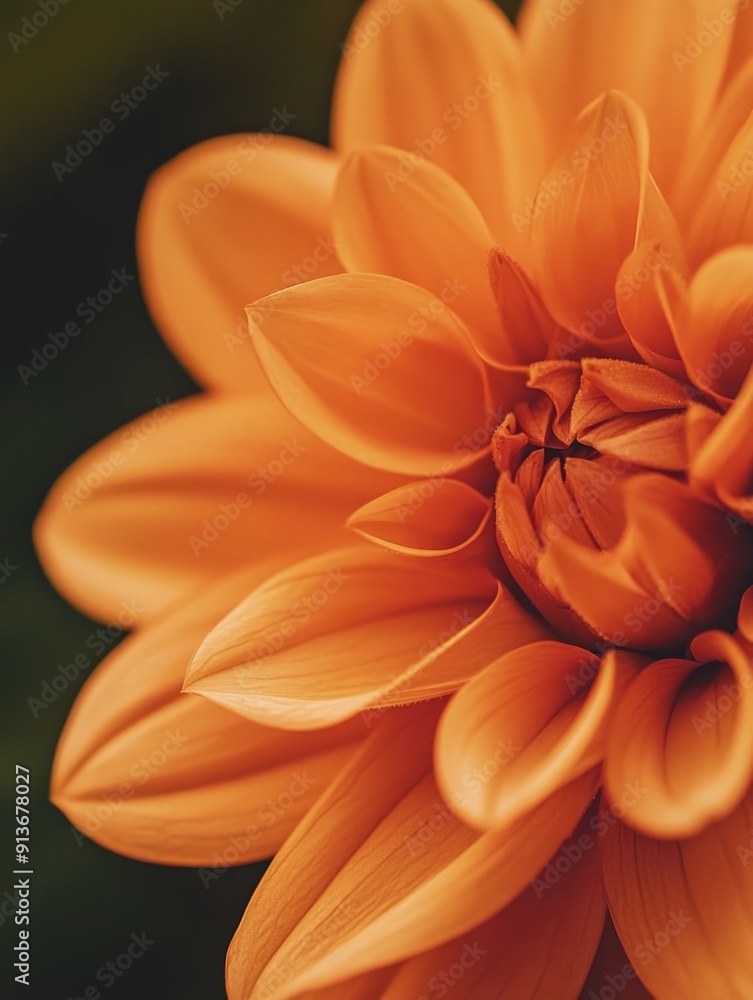 Orange flower on green background, Orange flower on green background,