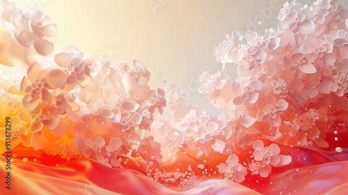 Organic 3D clusters with soft gradients, Abstract3Dbackground, natural and serene photo