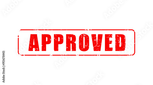 Approved rubber stamp transparent background for visa or application approval success 