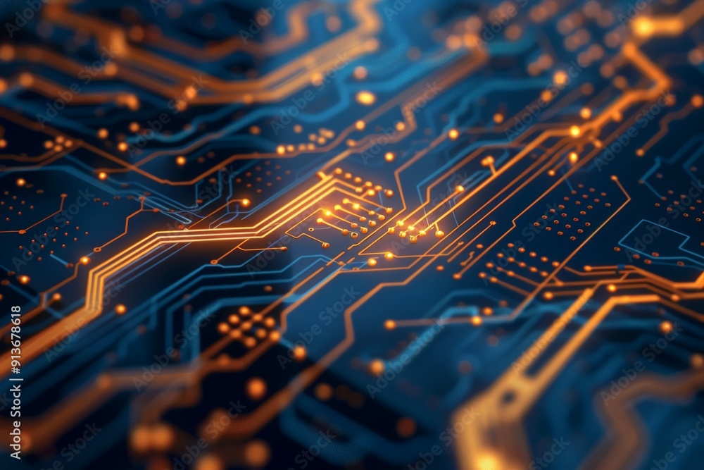 Abstract Close-Up of a Circuit Board for your background business, poster, wallpaper, banner, backdrop, greeting cards, and advertising for business entities or brands.