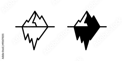 iceberg icon set vector. arctic symbol. Linear style sign for mobile concept color editable