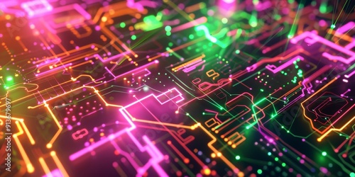 Wallpaper Mural Abstract Digital Circuitry for your background business, poster, wallpaper, banner, backdrop, greeting cards, and advertising for business entities or brands. Torontodigital.ca