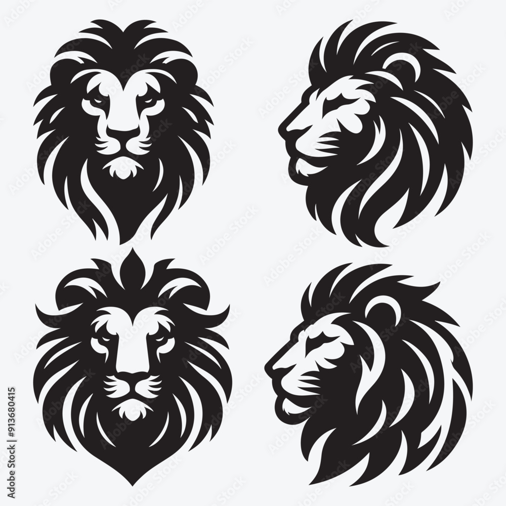 Lion Vector Illustration Silhouette Collection Lion Vector Illustration Silhouette Collection