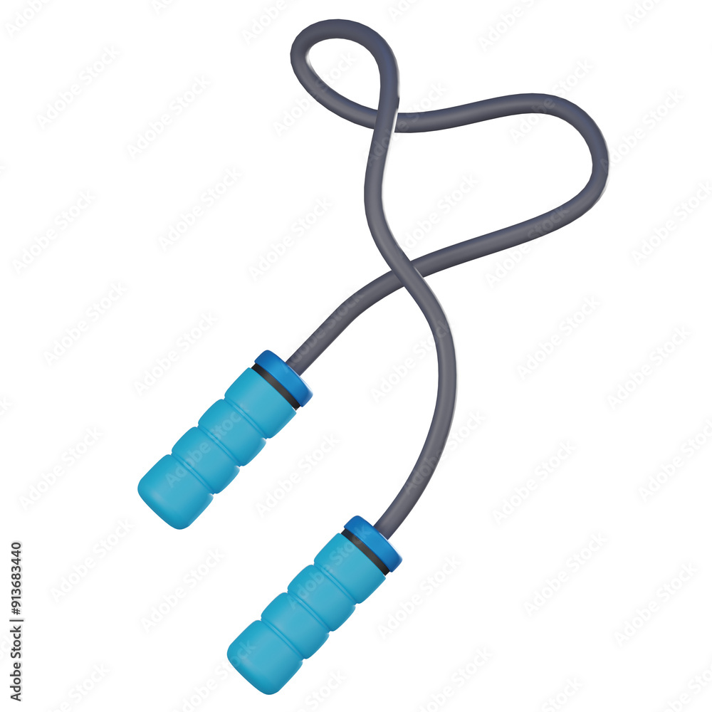 Jump Rope 3D Render, Health and Fitness Activity Icon Jump Rope 3D Render, Health and Fitness Activity Icon