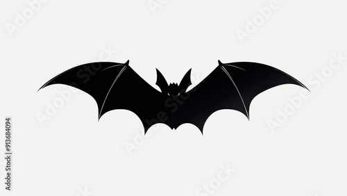 Black bat silhouette flying