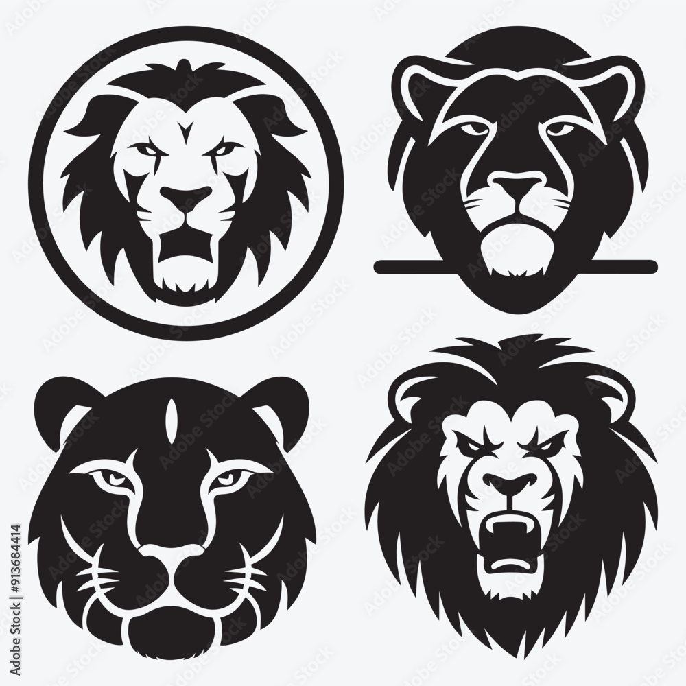 Lion Vector Illustration Silhouette Collection Lion Vector Illustration Silhouette Collection